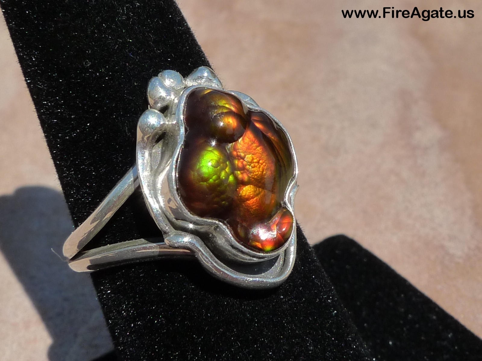 Gorgeous Deer Creek Fire Agate Gemstone Ring Sterling Silver Women Size 8 DCJ004 Photo 3