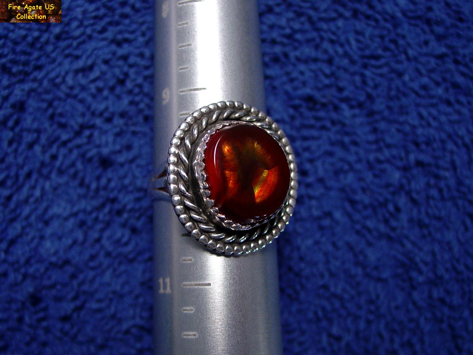 Mexican Fire Agate Gemstone Sterling Silver Ring MCJ008 Photo 12