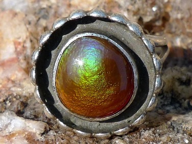 Sterling Silver Arizona Fire Agate Ring
