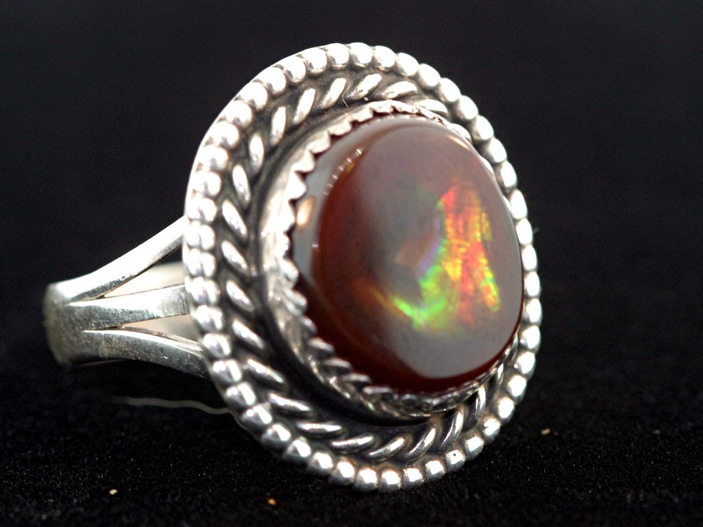 Vintage Mexican Fire Agate Gemstone Sterling Silver Ring Size 10 MCJ008 Photo 10