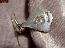 Small Picture 3 DCJ001 Reverse side of dangle earring with the makers, Wizard's Workshop, hallmark