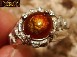 Small Picture 1 DCJ003 Multi colored sterling silver Deer Creek fire agate gemstone ring
