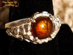 Small Picture 3 DCJ003 Silver fire agate gemstone ring