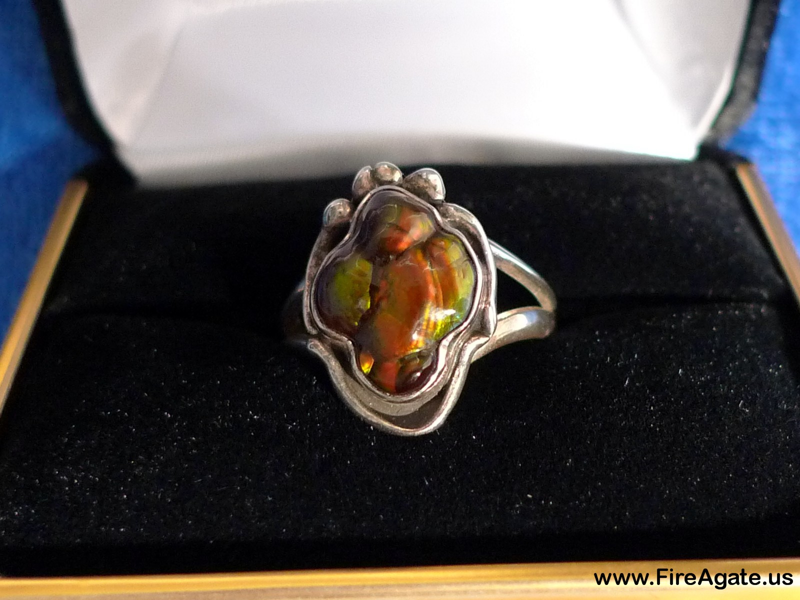 Gorgeous Deer Creek Fire Agate Gemstone Ring Sterling Silver Women Size 8 DCJ004 Photo 9