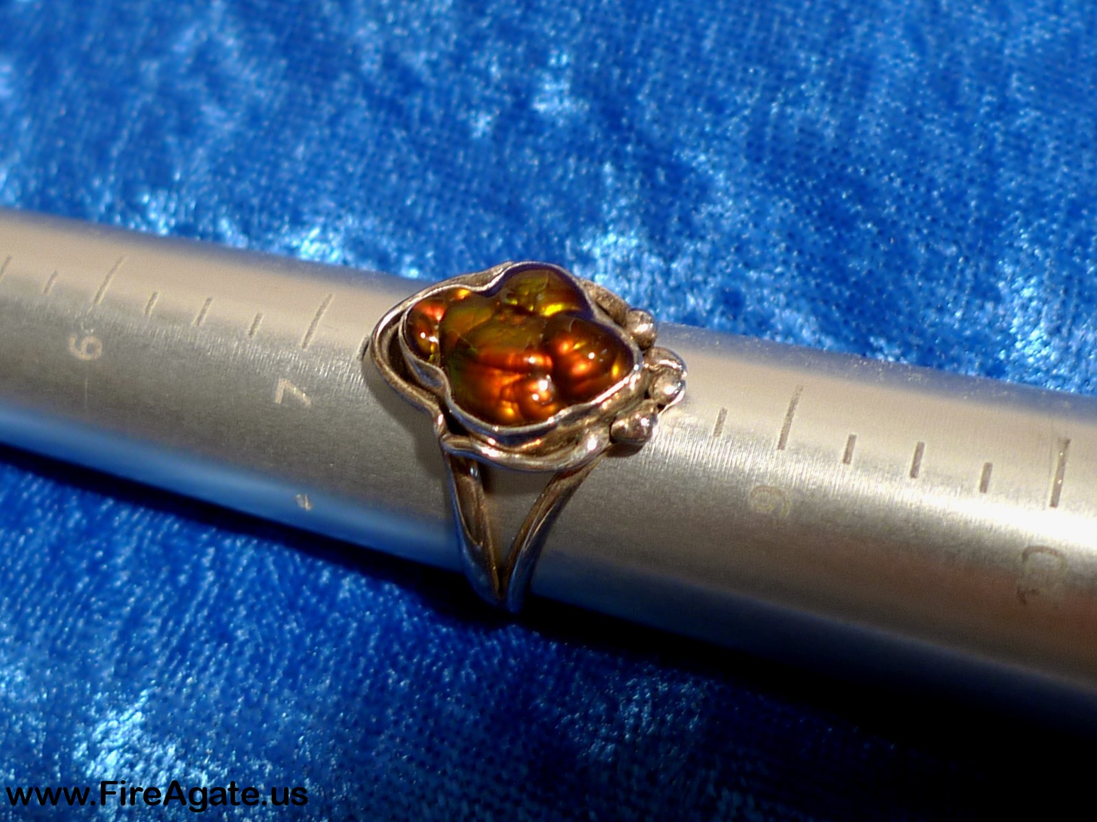 Gorgeous Deer Creek Fire Agate Gemstone Ring Sterling Silver Women Size 8 DCJ004 Photo 10