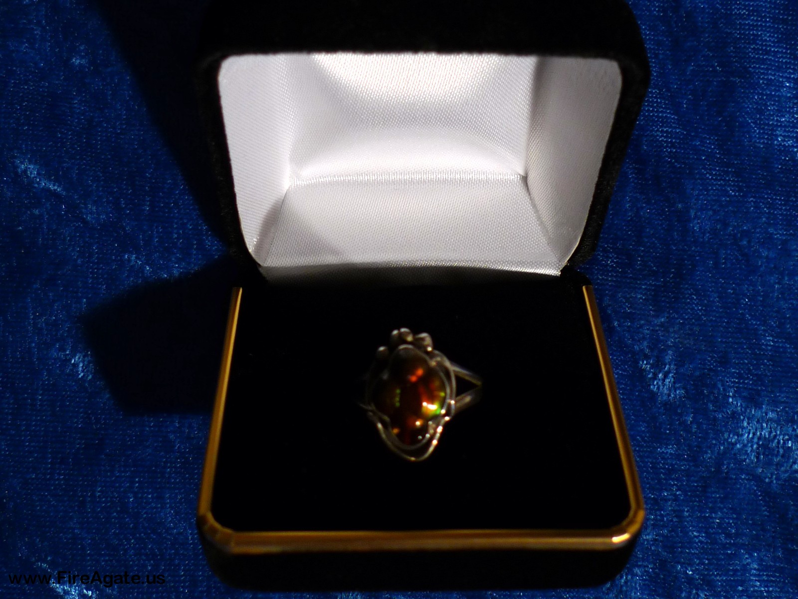Gorgeous Deer Creek Fire Agate Gemstone Ring Sterling Silver Women Size 8 DCJ004 Photo 11