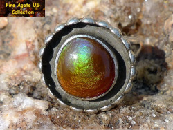 Small Picture 1 FJ001 Arizona fire agate gemstone ring