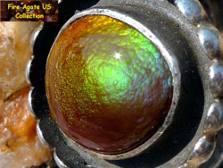 Small Picture 3 FJ001 Closeup view of gem in fire agate gemstone ring