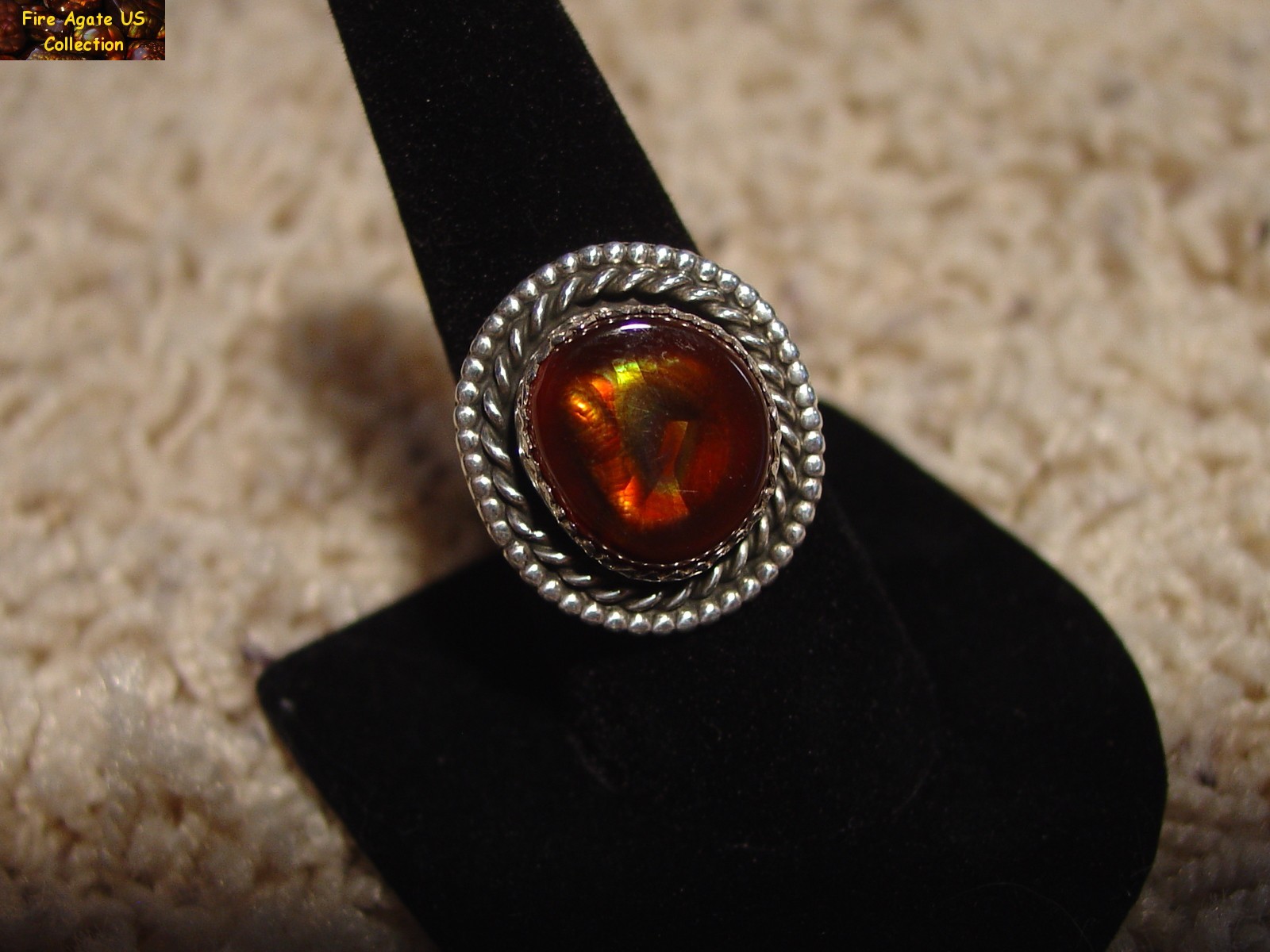 Mexican Fire Agate Gemstone Sterling Silver Ring MCJ008 Photo 8