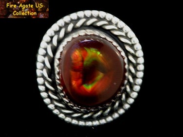 Mexican Fire Agate Gemstone Sterling Silver Ring MCJ008 Photo