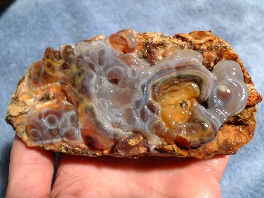 Photo Fire Agate Chalcedony Quartz Rough Mineral Specimen 13oz Arizona Gemstone AZM005