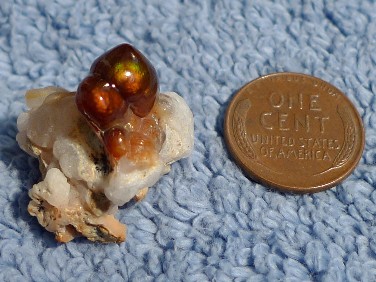 Photo Fire Agate Chalcedony Quartz Crystal Specimen Arizona Gemstone 33 Carats SLM020